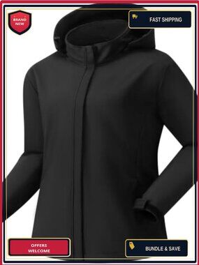 Plus Size Softshell Waterproof Rain Coat Fleece Lined Jacket